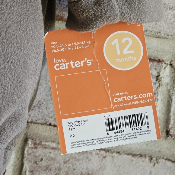 Carters PLUSH Monkey Boys Outfit Size 12 Months Warm Halloween Costume NWT - Picture 3 of 5